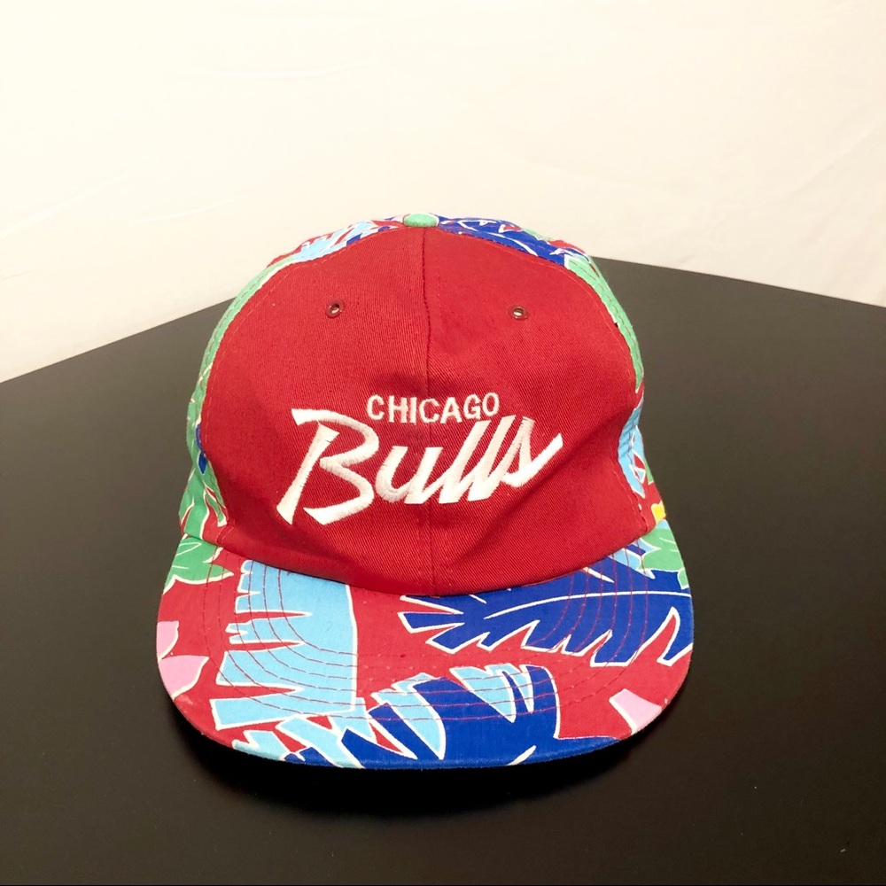 Chicago Bulls hat with floral print - weird 90s